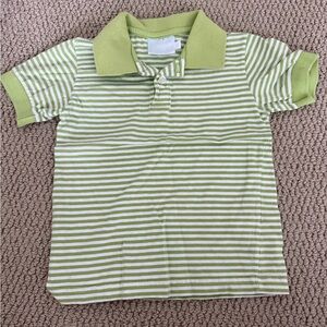 Little English 4T Green Striped Kids Polo Shirt